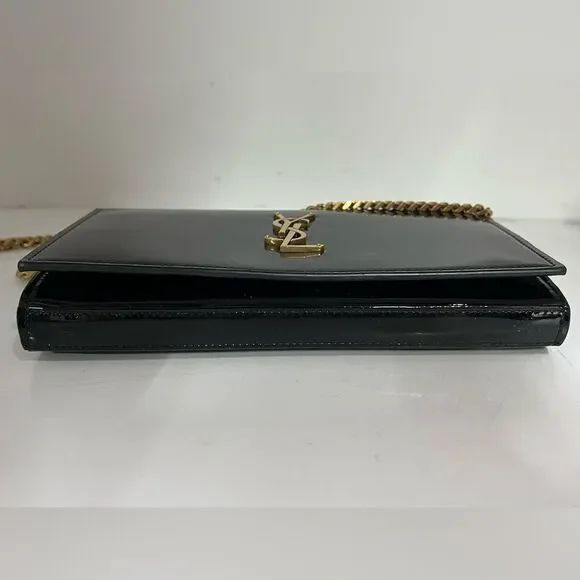 Saint Laurent Uptown Chain Wallet in Black Patent Leather - Picture 7 of 12